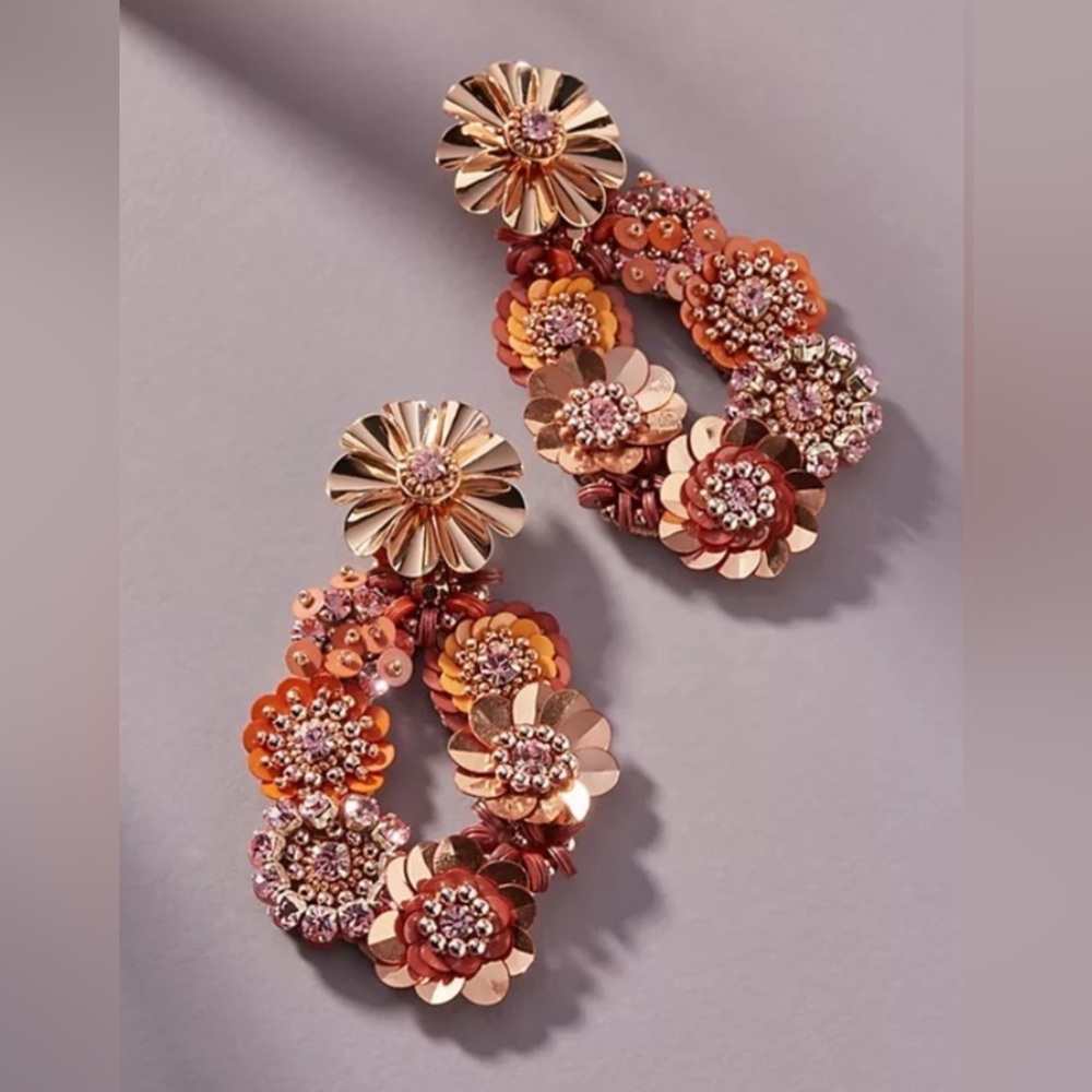Beaded floral earrings